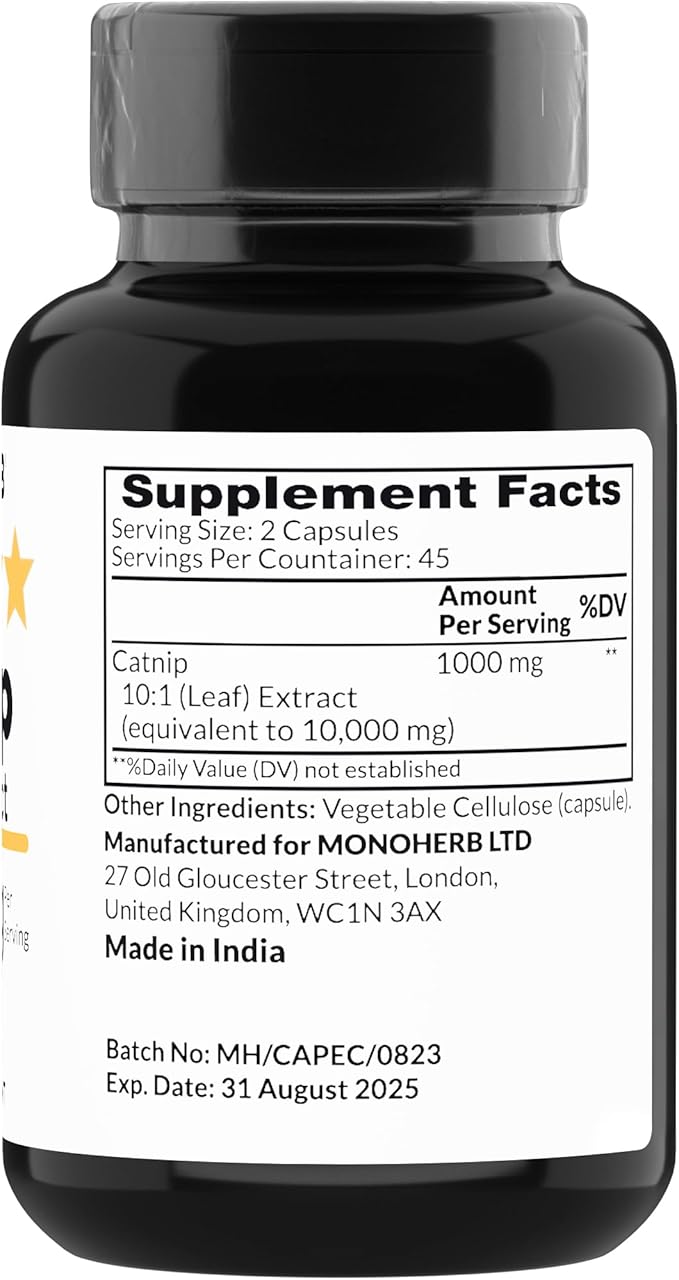 Catnip Extract 1000 mg - 90 Vegetarian Capsules MONOHERB