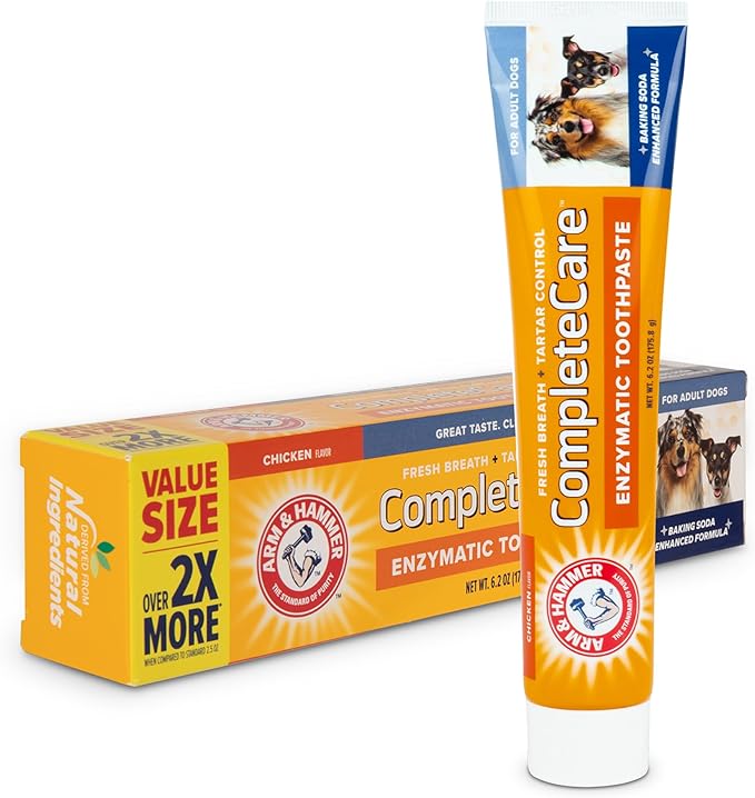 Arm & Hammer Complete Care Enzymatic Dog Toothpaste, 6.2 oz - Dog Toothpaste for Puppies and Adult Dogs, Arm and Hammer Toothpaste for Dogs - Pet Toothpaste, Dog Dental Care and Clean Dog Teeth ARMHAMMER