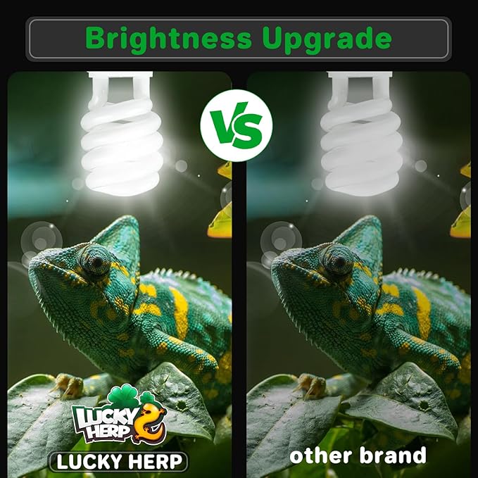 LUCKY HERP UVA UVB Reptile Light 5.0, Tropical UVB 100 Compact Fluorescent Lamp, UVB Light for Reptiles 23W, UVA UVB Reptile Light Bulb, UVB Bulb for Reptiles Chameleons Lizards Tortoises Snakes LUCKYHERP