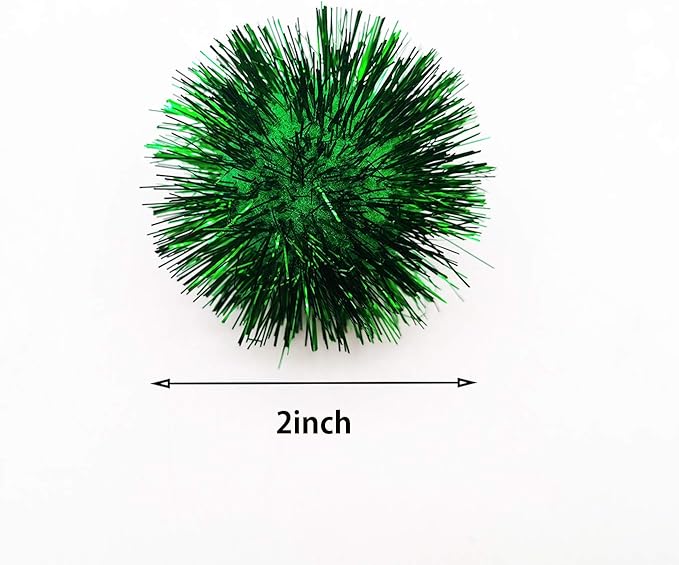 20 Pcs Assorted Color Flash Ball Cat's Favorite Toy Ball Tinsel Pom Poms Flash. - PAWPICO