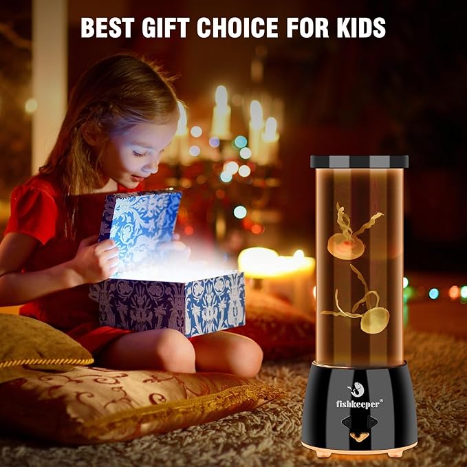 Jellyfish Lamp with 12 Color Changing and Remote Control,Jellyfish Aquarium Tank Night Light for Home Office Decor Gifts Mood Night Light Gift with USB for Kids Women Teens Adults fishkeeper