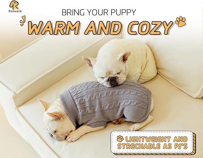 2 Pack Dog Sweaters for Small Dogs - Puppy Medium Warm Clothes in Winter, Turtleneck Pullover Design for Boy Girl Pet, Doggie, Cat, Kitten Chihuahua Bulldog Pug Beagles (2XL, Grey, Pink) - PAWPICO