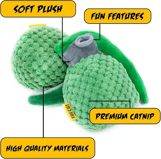 Cat Toys Grenade, Cat Toys for Indoor Cats, Kitten Toys, Catnip Toys for Cats of All Breeds, Action Themed Fun for Kicking, Biting, Chewing (Grenade, 1-Pack) - PAWPICO