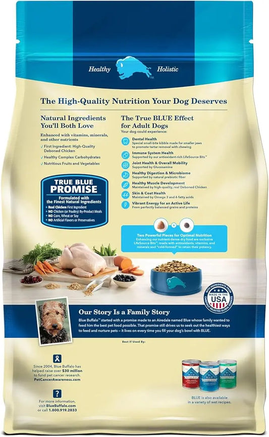 Blue Buffalo Life Protection Formula Adult Small Bite Dry Dog Food, Helps Build and Maintain Strong Muscles, Made with Natural Ingredients, Chicken & Brown Rice Recipe, 30-lb. Bag - PAWPICO