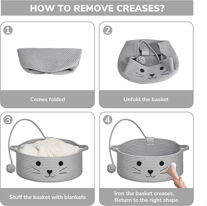 Cat Beds for Indoor Cats, Warm Soft Pet Bed Washable, Cute Cat Bed With Playing Rope Ball, Pet Gift Basket for Cat, Dog-15.7" L×5.9" H, Grey - PAWPICO