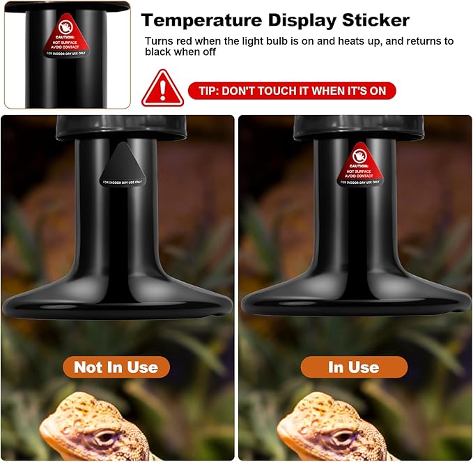 MIXJOY 250W Reptile Heat Lamp 2Pack Ceramic Heat Emitters Reptile Heat Lamp Bulbs, No Light Emitting Ceramic Heat Bulbs for Amphibian Terrarium Reptile Gecko Lizard Bearded Dragon Turtle Chicken Snake MIXJOY