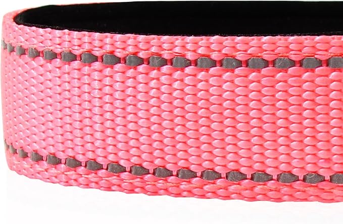 Joytale Reflective Dog Collar,Soft Neoprene Padded Breathable Nylon Pet Collar Adjustable for Small Dogs,Pink,S - PAWPICO