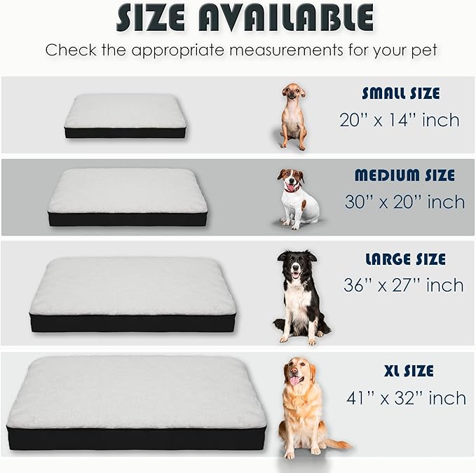 Orthopedic Dog Bed, Memory Foam Revisable Two Side with Washable Removable Cover,Medium, 30”x20” - PAWPICO