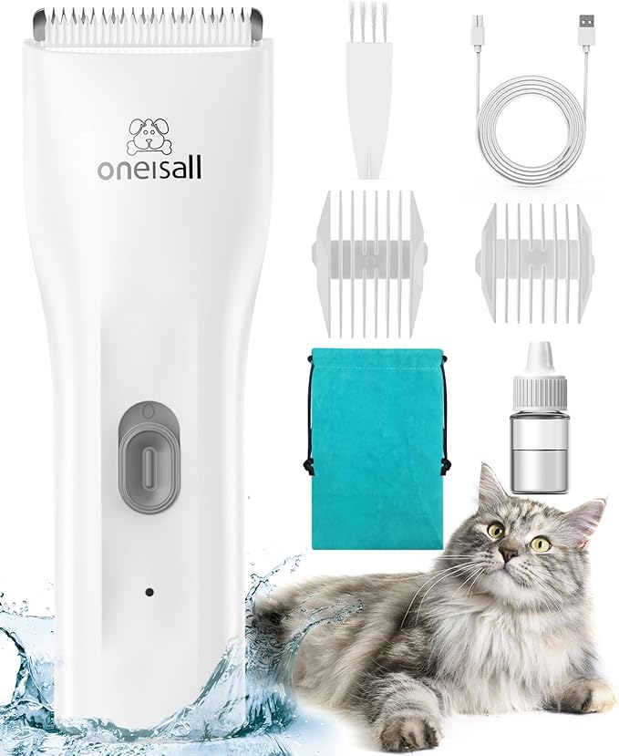 oneisall Pet Clipper for Cat Matted Hair, Pet Shaver for Cats Quiet Pet Hair Clippers Cordless Cat Clippers for Matted Hair Cat Clippers for Long Hair - PAWPICO