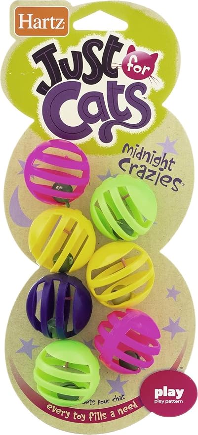 Hartz Just For Cats Midnight Crazies Cat Toy Balls - Assorted, for All Breed Sizes - PAWPICO