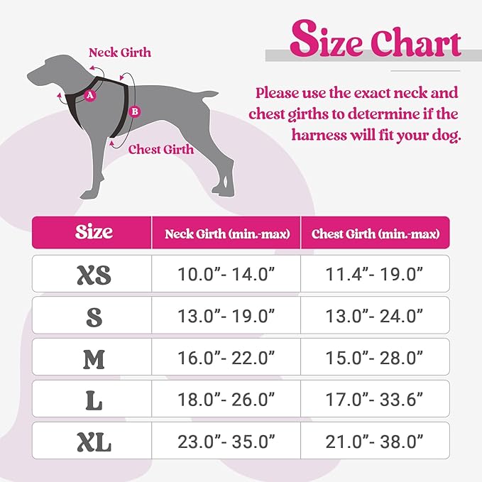 rabbitgoo Dog Harness No Pull with 2 Leash Clips, Adjustable Soft Padded, Reflective Oxford No Choke Pet Vest with Easy Control Handle for Large Dogs, Hot Pink, XL rabbitgoo