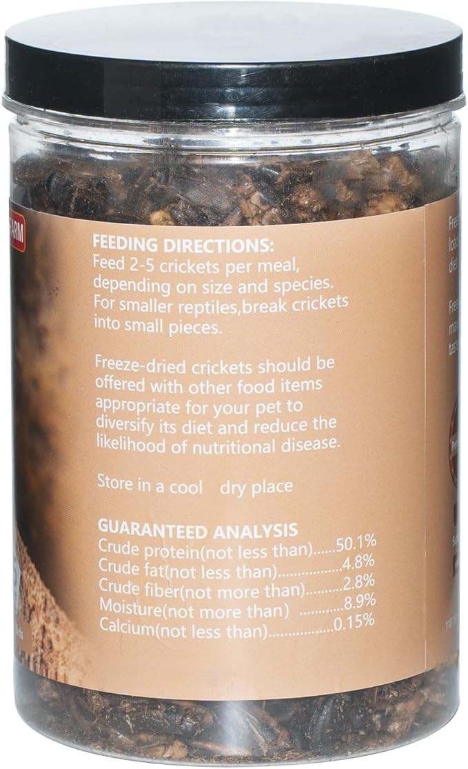 Freeze Dried Crickets – 4.5 Oz High Protein Freeze Dried Crickets, Food for Reptiles, Bearded Dragons, Lizards, Geckos, Birds, Fish,Hedgehogs, Bearded Dragon Food Jadingfarm