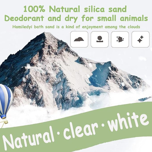Hamiledyi Hamster Bathing Sand 4 LB Gerbil Powder Grooming Sand for Tiny Friends Farm Chinchilla Dust Bath Potty Litter Sand Hamiledyi