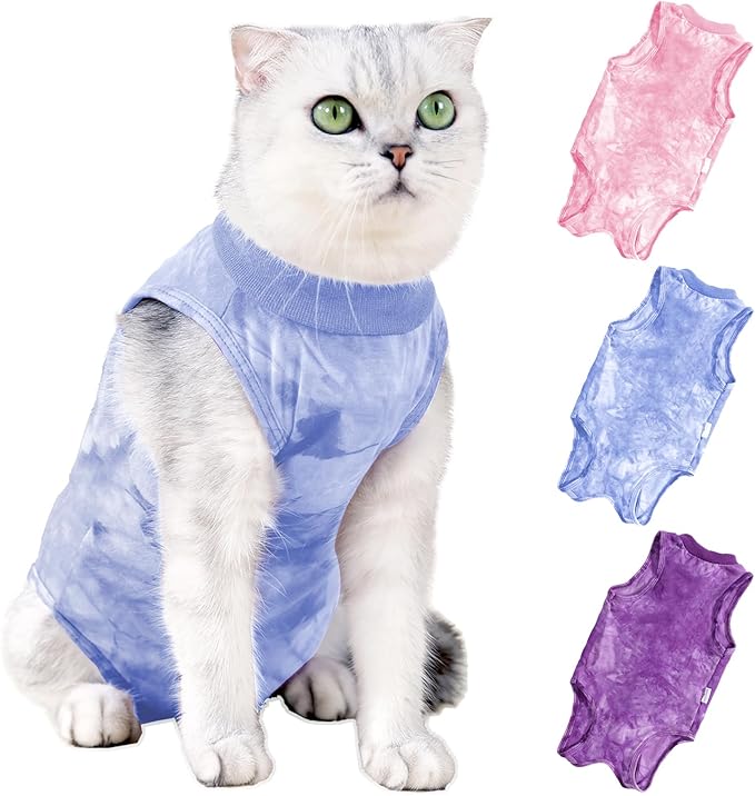 Cat Recovery Suit for Spay Cat Onesie for Cats After Surgery, Breathable Cat Surgery Recovery Suit Female Male Surgical Spay Suit, Kitten Recovery Suit E Collar Alternative Anti Licking Wounds, Large Coppthinktu