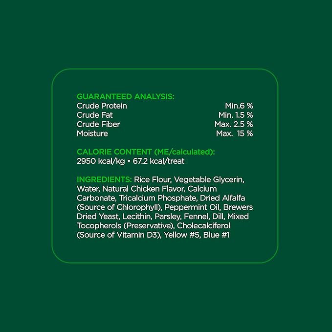 Minties Dental Chews for Dogs, 40 Count, Vet-Recommended Mint-Flavored Dental Treats for Medium Dogs 25-50 lbs, Dental Bones Clean Teeth, Fight Bad Breath, and Removes Plaque and Tartar Minties