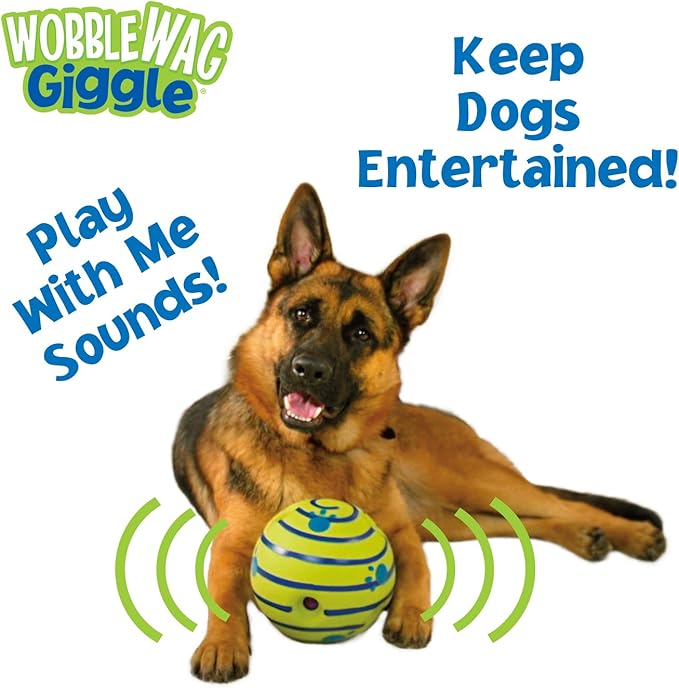 Wobble Wag Giggle Ball, Interactive Dog Toy, Fun Giggle Sounds When Rolled or Shaken, Pets Know Best, As Seen On TV - PAWPICO