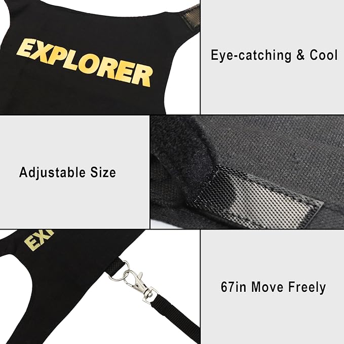 Bearded Dragon Harness and Leash Set - Self-Adhesive Adjustable Lizard Reptiles Harness Bearded Dragon Clothes, Bearded Dragon Accessories with 67in Escape Proof Nylon Leash for Outdoor Walking PAWPICO