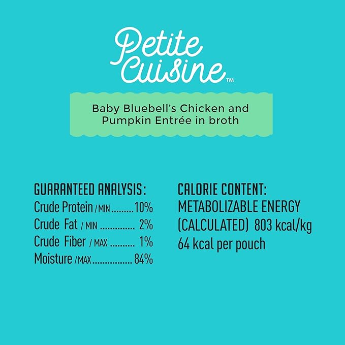 PETITE CUISINE Baby BlueBells's Wet Cat Food, Chicken and Pumpkin, 2.8 oz Cans (24 Count) - PAWPICO