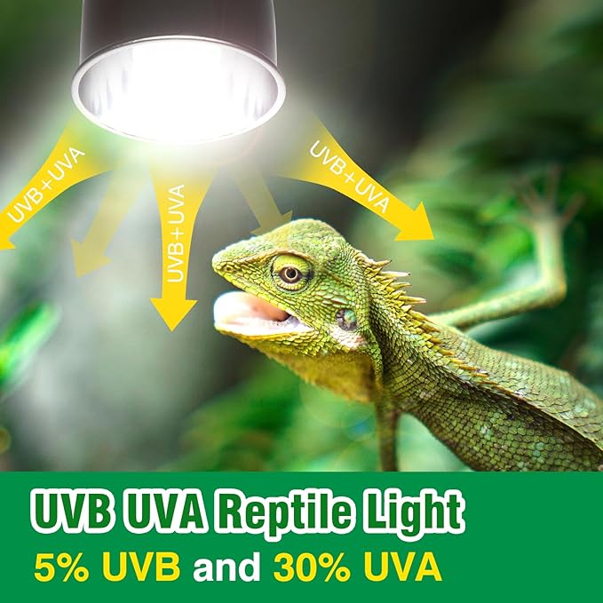 MIXJOY UVB Bulbs for Reptiles 5.0, 26W Tropical UVA UVB Light, Compact Fluorescent UVB Lamp for Reptiles, UVB Light for Chameleons,Turtles and Other Lizards MIXJOY