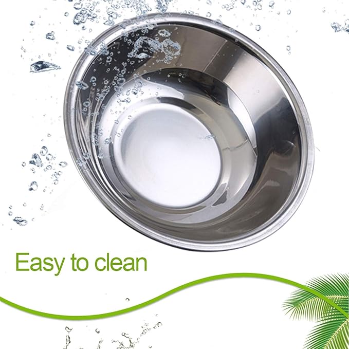 kathson Stainless Steel Whisker Relief Cat Bowl, 4 pcs Shallow and Wide Bowls, Pet Cat & Dog Feeding Large Dishes Fits with Elevated Stands Pet Bowl Stand (10.22 Inch Dia.) - PAWPICO