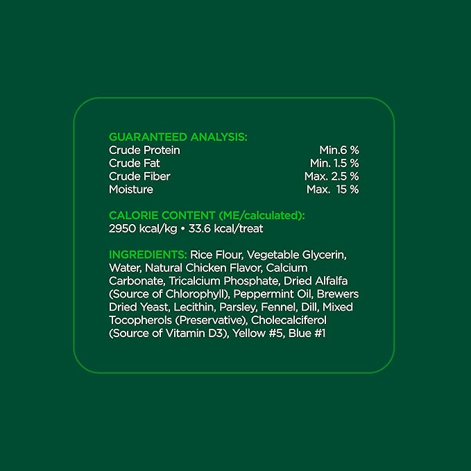 Minties Dental Chews for Dogs, 120 Count, Vet-Recommended Mint-Flavored Dental Treats for Tiny/Small Dogs 5-24 lbs, Dental Bones Clean Teeth, Fight Bad Breath, and Removes Plaque and Tartar Minties