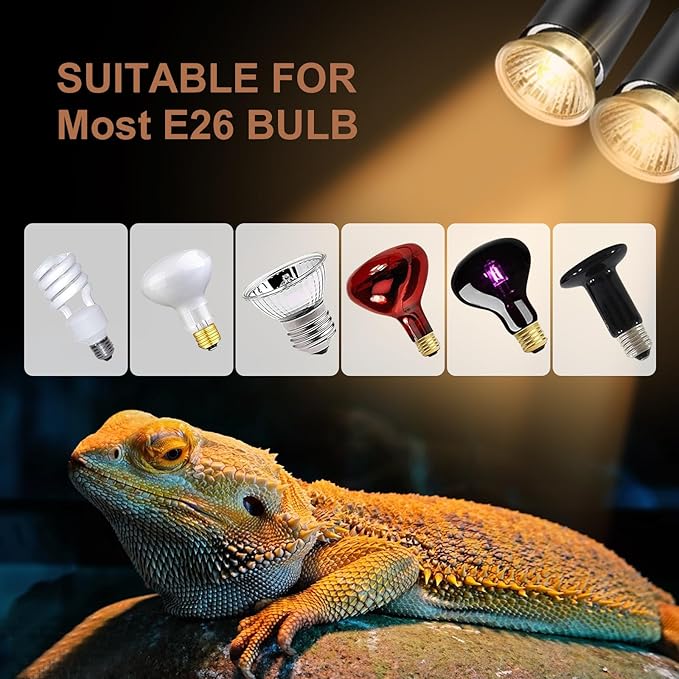 4-Pack 25W UVA UVB Bulbs, Fit E26 Heat Reptile Lamp, Light Turtle Heat Lamp for Reptiles and Amphibian Tanks, Terrariums and Cages, Works with Various Lamp Fixtures Lachesan