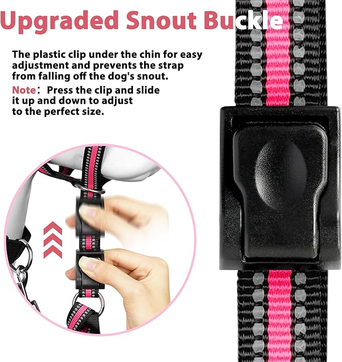 BARKLESS Soft Dog Head Collar, Padded No Pull Head Halter, Training Nose Leash with Safety Link for Medium Large Dogs, Adjustable Muzzle Leash, Easy Control for Walking Barkless