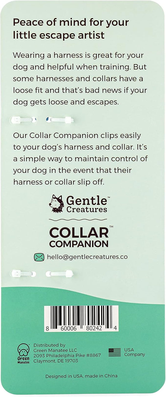 Gentle Creatures Collar Companion - Reinforced, Waterproof Poly Backup Clip for Dog Harness, Prong Collar, Pinch Collar, Gentle Lead - Double Ended Swivel Clips - Harness to Collar Safety Clip, Clasp GentleCreatures