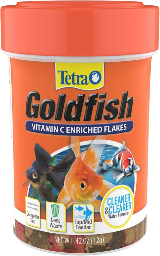 Tetra Goldfish Flakes, Nutritionally Balanced Diet for Aquarium Fish, Vitamin C Enriched Flakes, .42 oz (36 Pack) Tetra