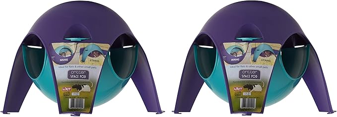 Lixit Igloos and Hideaways for Guinea Pigs, Rats, Mice, Hamsters, Gerbils and Other Small Animals (Assorted Pack of 2, Large Space Pod) Lixit
