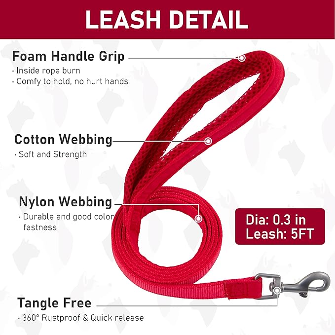 GAMUDA Small Pet Harness Collar and Leash Set, Step in No Chock No Pull Linen Fabric Soft Mesh Dog Vest Harnesses Reflective for Dogs Puppy Cats Kitten Rabbit (Red, XS) GAMUDACollarsCollection