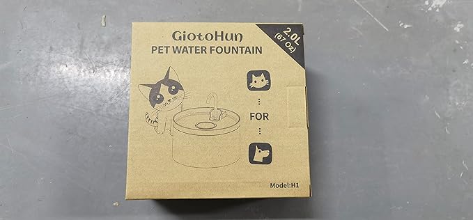 Cat Water Fountain Pink for Drinking: 67oz/2L Cat Fountain - Cute Pet Water Fountain for Cats Inside - Quiet Cat Drinking Fountain - Faucet Pet Fountain - Suitable for Kitty & Kitten - GIOTOHUN - PAWPICO