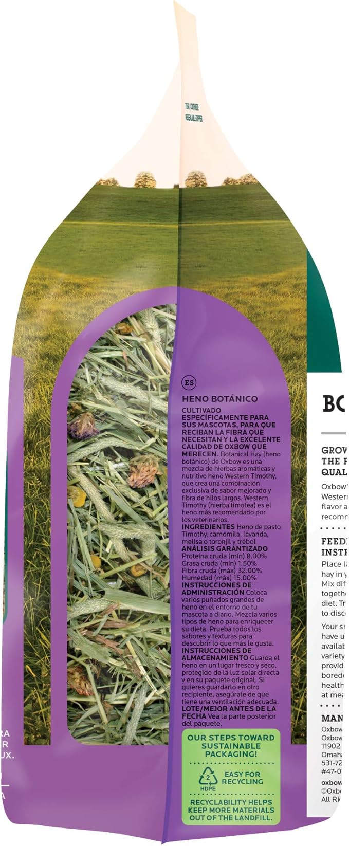 Oxbow Animal Health Oxbow Botanical Western Timothy Hay - All Natural Hay for Rabbits, Guinea Pigs, Chinchillas, Hamsters & Gerbils - 15 oz. OxbowAnimalHealth