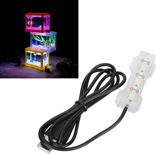 Mini Led Aquarium Light, Small Aquarium Water Plant Light Desktop Fish Mini Decoration LED Lamp Pssopp