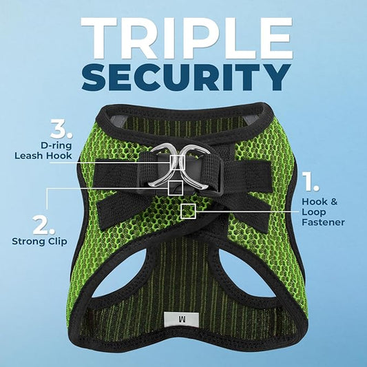 Voyager Step-in Air Dog Harness - All Weather Mesh, Reflective, No Pull Harness for Small, Medium Dogs, Cats - Secure with Hook & Loop Fastener, Buckle, Double D-Rings - Lime Green 2-Tone, XL BestPetSuppliesLLC