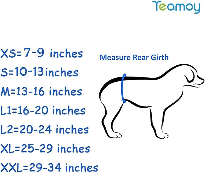 Teamoy 3pcs Reusable Wrap Diapers for Male Dogs, Washable Puppy Belly Band (XS, 7"-9" Waist, Black+ Gray+ Blue) - PAWPICO