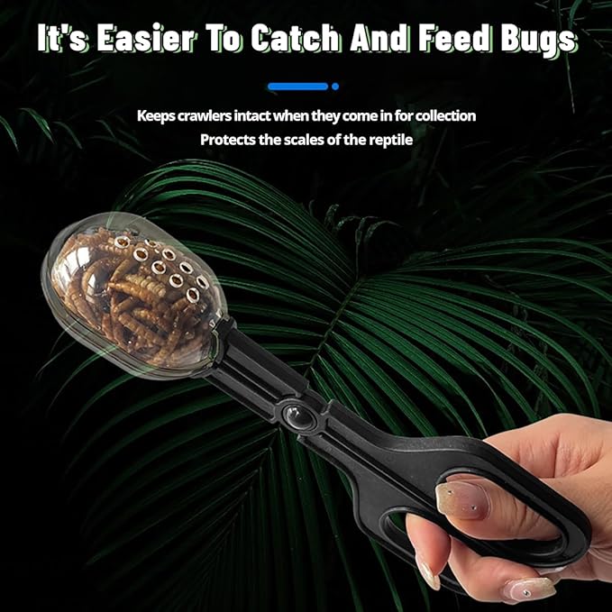 ZLY 3 Pack Reptile Feeding Clamp,Reptile Poop Scoop Reptile Feeding and Cleaning Tool,Plastic Reptile Feeding Clamp for Tortoise Lizard Frog Spider and Other Small Animals ZLY