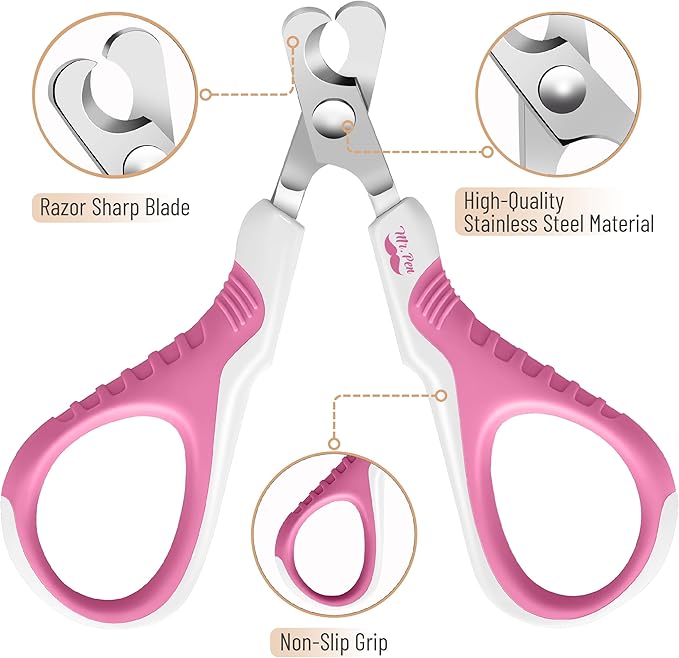 Mr. Pen- Cat Nail Clipper, Pink, Cat Nail Trimmer, Cat Nail Clippers, Cat Claw Clippers, Cat Clippers for Nails, Pet Nail Clippers, Kitten Nail Clipper, Small Dog Nail Clipper, Cat Claw Trimmer - PAWPICO