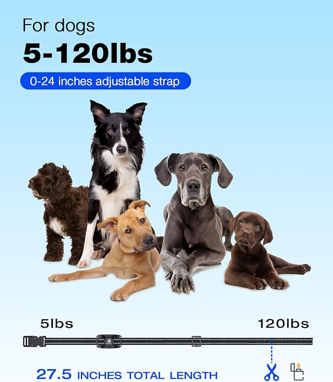 Bousnic Dog Shock Collar - 3300Ft Training Collar with Remote for 5-120lbs Small Medium Large Dogs Rechargeable Waterproof e Collar with Beep (1-8), Shake(1-16), Safe Shock(1-99) Modes (Black) BOUSNIC