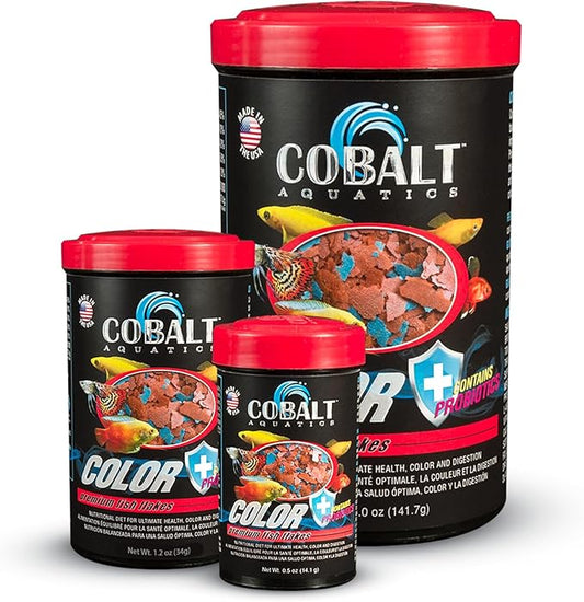 Cobalt Aquatics Color Enhancing Blue Flakes with Probiotics 5 oz - Ideal for All Tropical Fish - Enhances Health &Colors - Perfect for Fish Aquariums COBALTAQUATICS