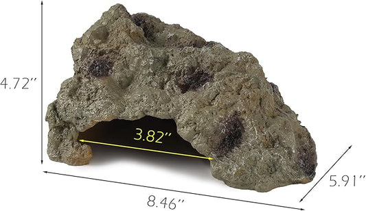 Resin Leopard Gecko Hide, True to Nature Reptile Rock for Bearded Dragon Hideout Snake Hides for Ball Pythons, Tortoise House Terrarium DÉCor - Meidum IBWell