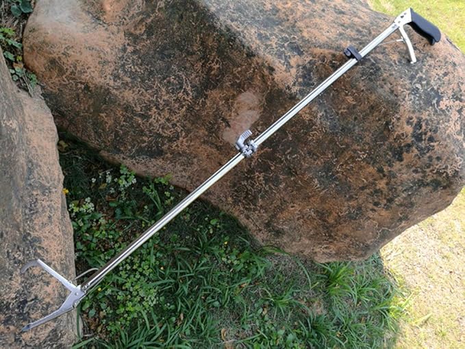 60" Snake Tongs Foldable Reptile Grabber Catcher Wide Jaw Handling Tool with Auto Lock and Non-Slip Grip Handle Ouronehome