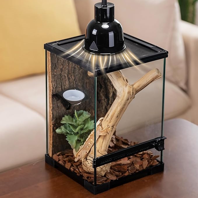 SARUFO Reptile Terrariums Tank (10 PCS) Front Opening Door 8"x8"x12" Amphibian Tank Starter Kit, Suitable for Small Reptiles Such as Geckos, Snakes, Lizards, Chameleons, Serpents SARUFO