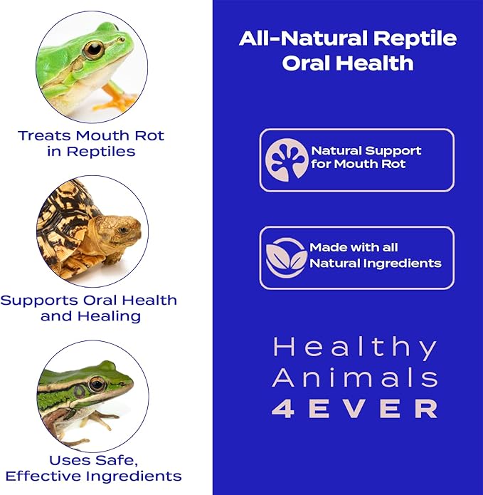 HealthyAnimals4Ever Reptile Oral Health - Natural Support for Mouth Rot, Enhanced Oral Hygiene & Long-Lasting Comfort - Gentle Homeopathic Formula - 300 Count HealthyAnimals4ever