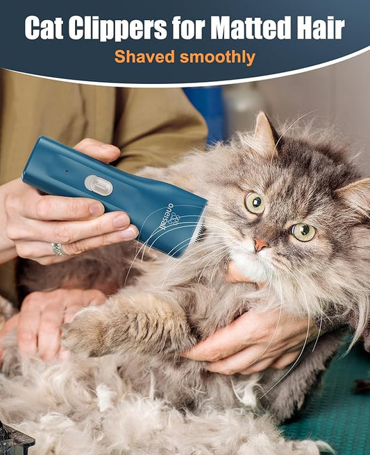 oneisall Pet Clipper for Cat Matted Hair, Pet Shaver for Cats Quiet Pet Hair Clippers Cordless Cat Clippers for Matted Hair Cat Clippers for Long Hair - PAWPICO