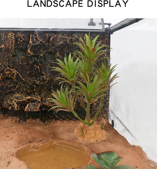 Woyrise Reptile Artificial Plants Terrarium Decor, Fake Desert Plants Bearded Dragon Tank Decorations Accessories fit Crested Gecko Leopard Lizard Chameleon Ball Python Snake Frog - Tillandsia Woyrise