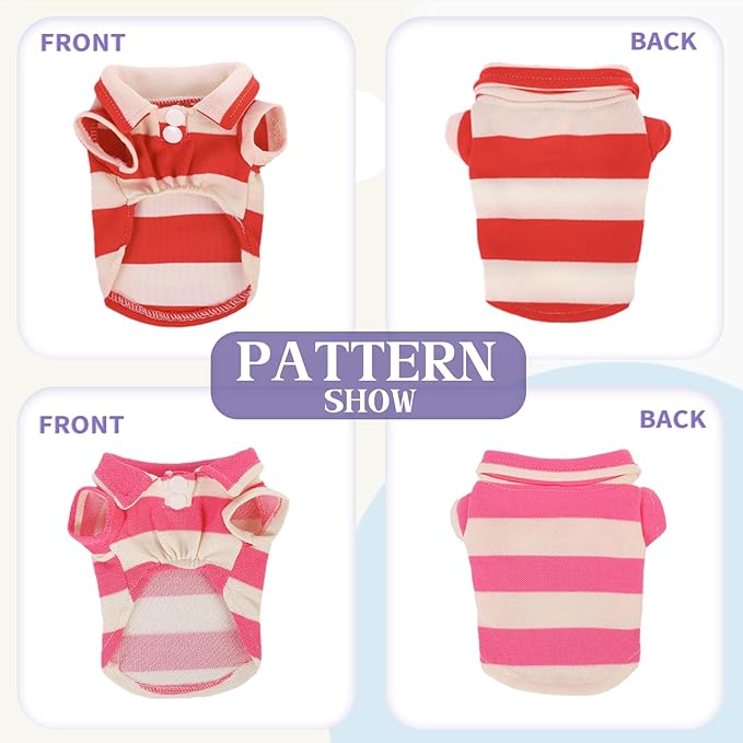 2 Pack Guinea Pig Clothes Rabbit Summer T-Shirt Pet Costume Vest for Small Animal Kitten Ferret Chihuahua Puppy KAMABRIDAL