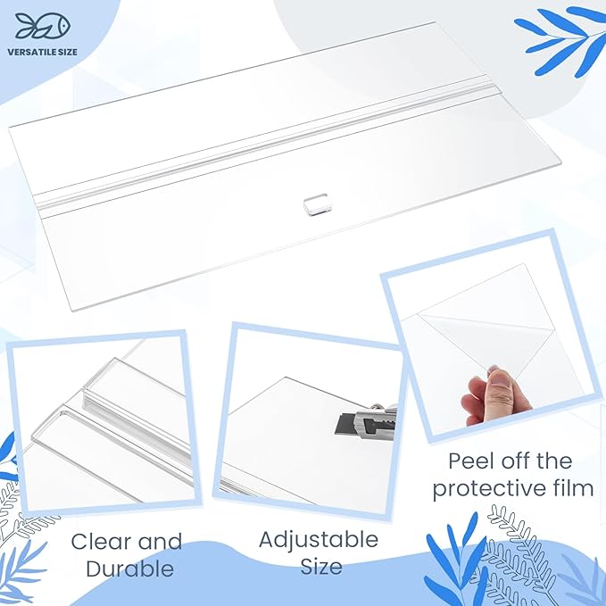Juexica Aquarium Lid Acrylic Canopy Two Piece Set Aquarium Top Cover Fish Tank Lid with Center Brace with a Hook Knife (48 x 13 in) Juexica