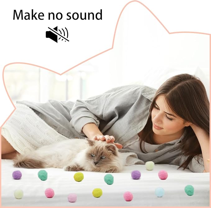 Andiker Cat Toy Balls Set, 30pcs Plush Cat Pom Pom Balls&a Plastic Launcher Set for Cat Catch&Fetch Interactive Cat Toy with Colorful&Soft Cat Balls for Indoor Cats to Keep Fit (Blue 100balls) - PAWPICO
