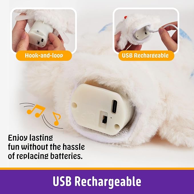 Interactive Christmas Cat Toys, Flapping Snowman Cat Toys, Lifelike Bird Chirp, USB Rechargeable Catnip Toy for Bored Indoor Cats Chase Exercise, 3 Modes - PAWPICO